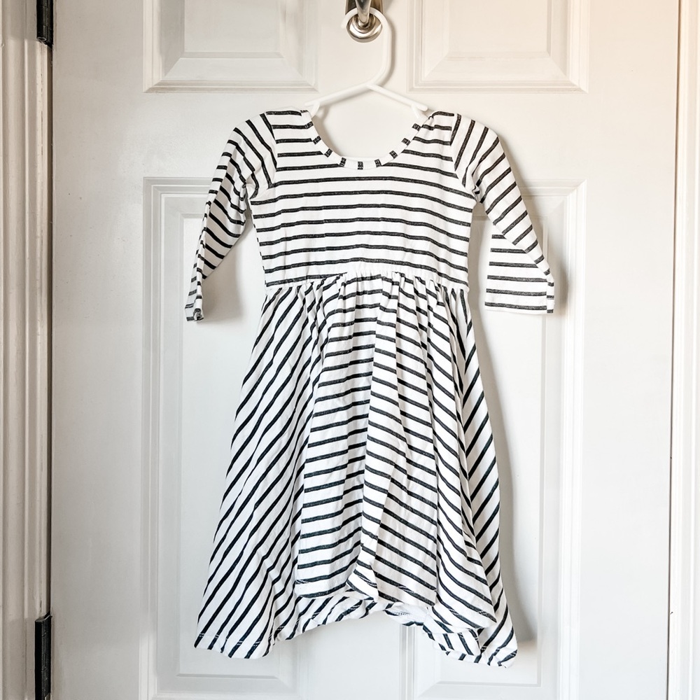 Alice + Ames Striped Black & White Twirl Dress
